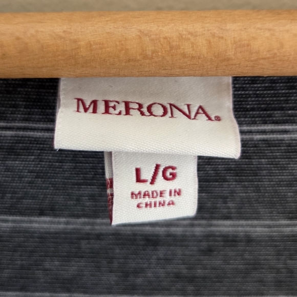 Merona | Black White Striped V-neck Tank Dress Size Large - Picture 3 of 4